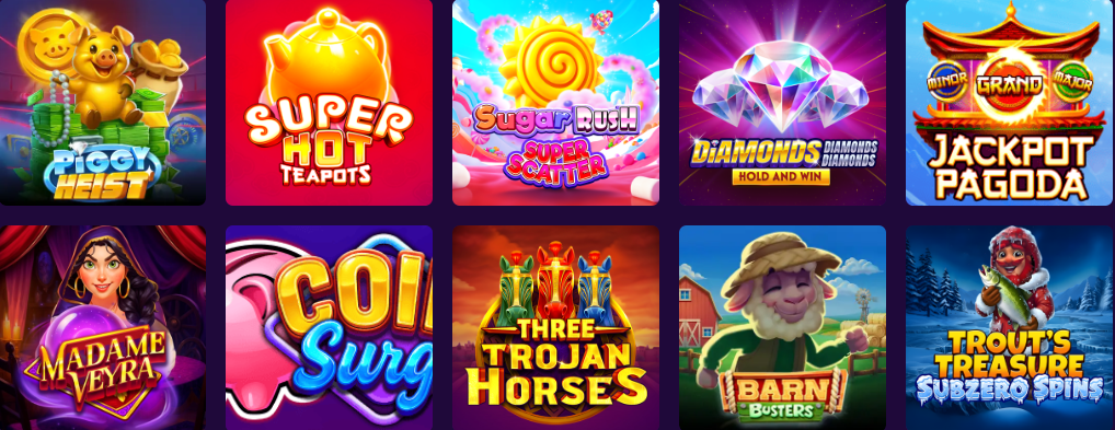 Exclusive slot games selection