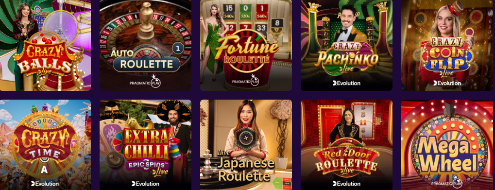 Live casino games overview
